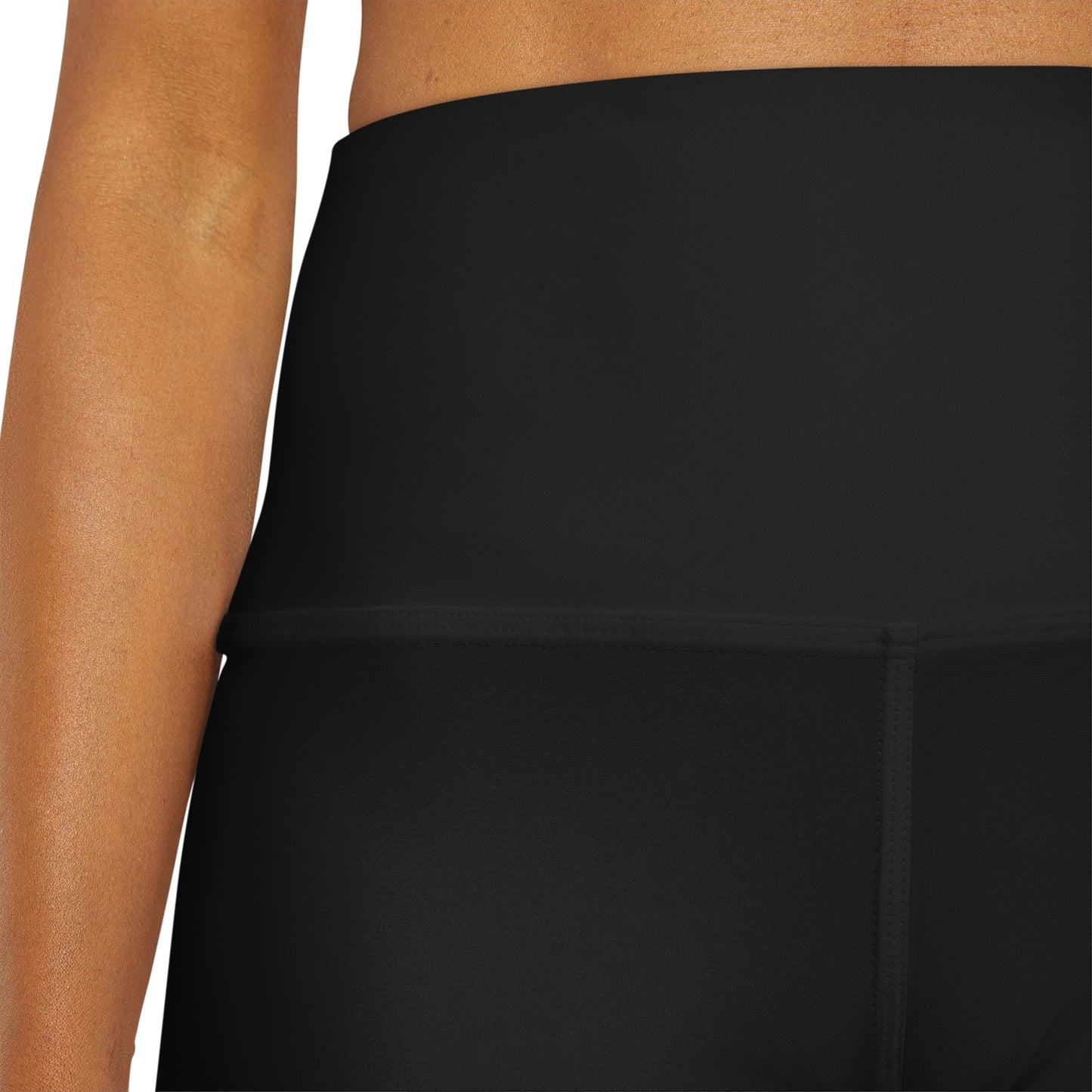 THE MARKET - SMALL LOGO HIGH WASTED YOGA SHORTS