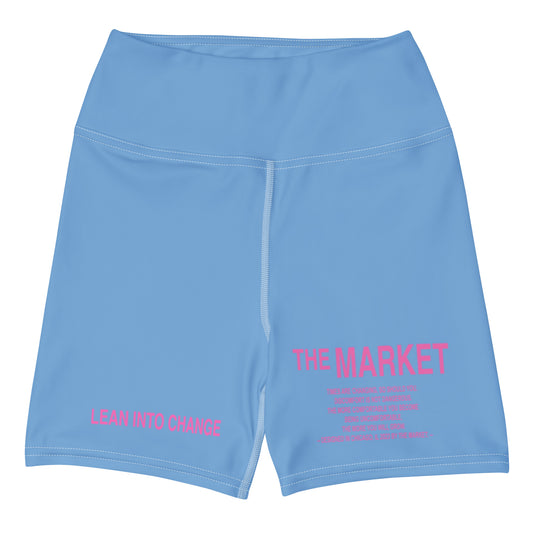 THE MARKET - CYAN HIGH WASTED YOGA SHORTS