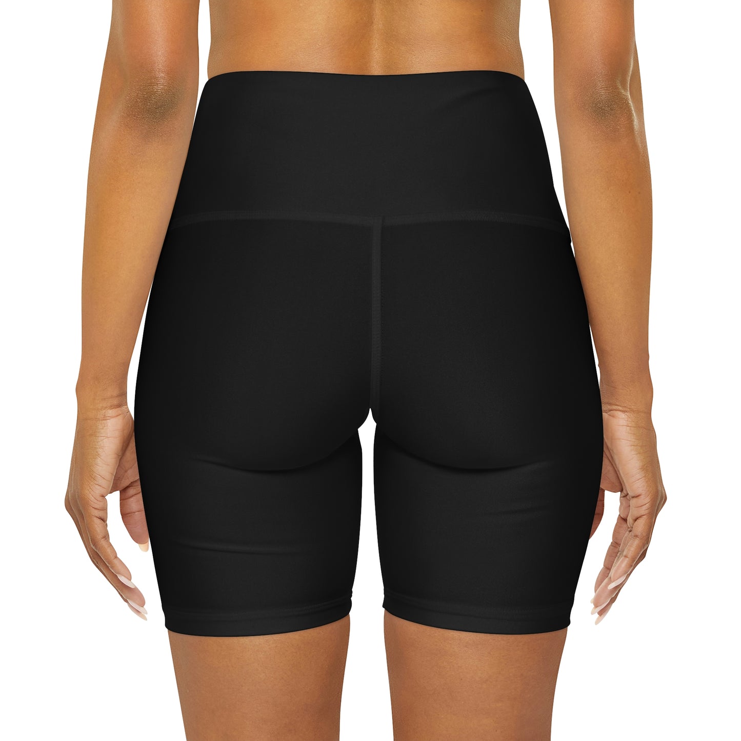 THE MARKET - SMALL LOGO HIGH WASTED YOGA SHORTS